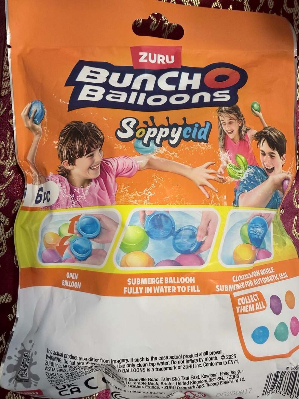 ZURU Bunch O Balloons Reusable Water Balloons Size 6pc